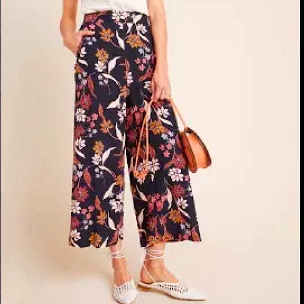 TAHARI Ankle Crop Wide Leg Palazzo Size Sm